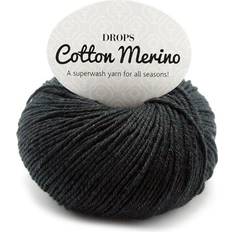 Drops Design Cotton Merino Uni Colour Svart 110m