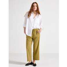 Lindex Bella Straight Cropped Trousers Linen Blend