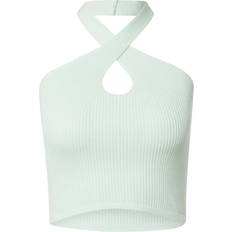 Urban Classics Ladies Rib Knit Crossed Neckholder Top - Pastel Green