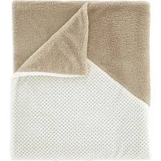 Catherine Lansfield Cosy Larsson Geo Fleece Throw Blankets White, Natural (170x130cm)