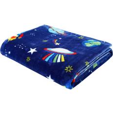 Catherine Lansfield Lost in Space Cosy Fleece Blankets Blue (170x130cm)