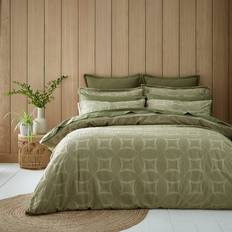 Dunelm Alda Textured Duvet Cover Green (220x260cm)