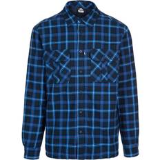 Trespass Men's Fleece Lined Checked Shirt Rapeseed - Dark Blue Check
