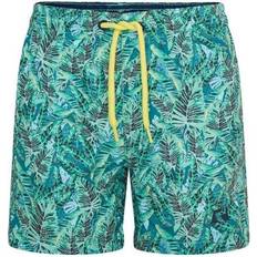 Boys - Green Swimwear Ript Boys Leaf Print Swim Shorts - Green