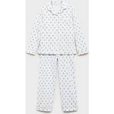 M Pyjamasar Barnkläder Mango Floral-Print Pyjamas Kids - Sky Blue