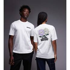 Blomstrede - Unisex T-shirts Dickies Green Meadows T-shirt Med Grafisk Blomsterprint - Hvid