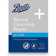 First Aid Boots Wound Cleansing Wipes No Sting 10s