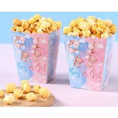 Blue Popcorn Box Shein 10pcs Blue Pink Bear Theme Food Box