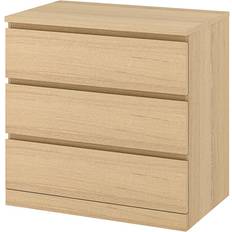IKEA MALM White Stained Oak Kommode 80x78cm