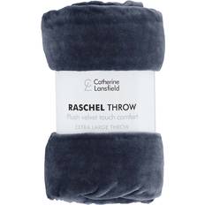 Catherine Lansfield Raschel Velvet Touch Throw Blankets Blue (240x200cm)