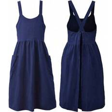 Aprons Shein Cotton Linen Apron Back Work Pinafore Dress X - Pinafore