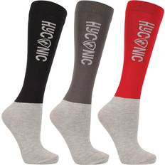 Unisex Adult Contrast Socks - Röd/Svart