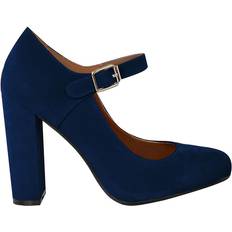 Navy blue block heels Where's That From Michelle - Navy Blue