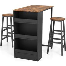 Fodstøtter Barborde Space Saving Bistro Rustic Brown/Black Bar Table 49x91.5cm