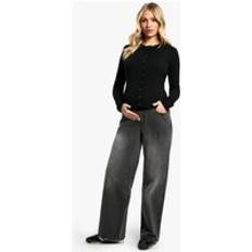 boohoo Womens Maternity Over The Bump Wide Leg Jeans Grey