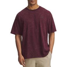Under Armour Oversize T-shirts Under Armour Heavyweight Logo Wash Men's Oversized Short Sleeve - Dark Maroon/White
