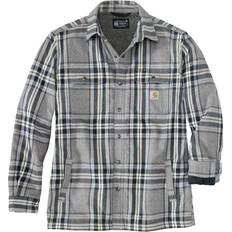 Carhartt Men's Relaxed Fit Heavyweight Flannel Sherpa-Lined Shirt - Asphalt