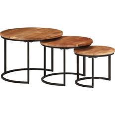 vidaXL 353900 Black Nesting Table 3pcs