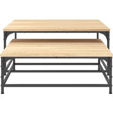 vidaXL 832819 Sonoma Oak Småbord 80x80cm 2st