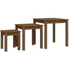 vidaXL 824976 Honey Brown Småbord 55x55cm 3stk