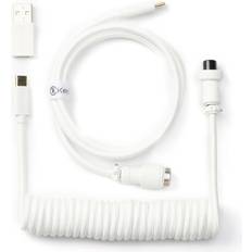 Coiled Aviator USB-C Cable Straight White