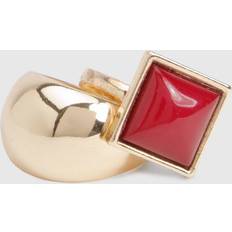 Red Rings boohoo Burgundy Statement Rings 2 Pack - Red