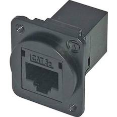Black Ethernet, Data & Phone Outlets Cat5e Unshielded RJ45 Keystone D Universal Coupler