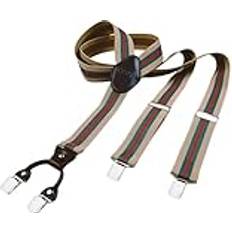 DonDon Herr Hängslen 3.5 cm Breda 4 Clips - Brunt Läder