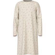 Natkjoler Børnetøj Name It Natskjorte NkfNightgown Flower Noos - Lysebeige/Grøn/Lyserød
