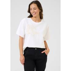 Blomstrede T-shirts Cream Shirts CRLeona - Creme/Hvid