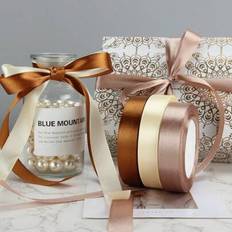Brown Gift Wrap Ribbons Shein 3 Rolls Brown Series Bow Ribbons Set