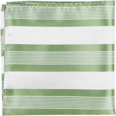 White Handkerchiefs Jackson Matching Pocket Square White With Green Stripes