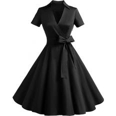 Timormode 50-Tal Audrey Hepburn Rockabilly Swing - Svart