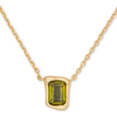 Kate Spade New York Gold Molten Glass Green Necklace - Gold
