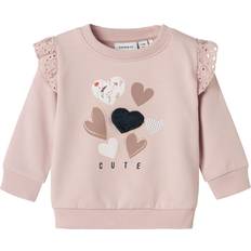 Guld Sweatshirts Børnetøj Name It Sweatshirt NBFLUISA - Guld/Pastellilla/Sort/Hvid