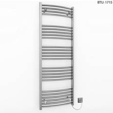 Heated Towel Rails Myhomeware Curved Chrome Electric Towel Rail Radiator 600 x 1400mm