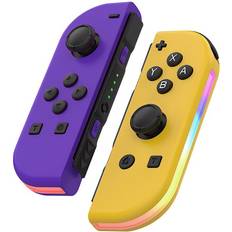 Game Controllers PlayMc Purple Yellow Nintendo Switch Joycon Controller Set