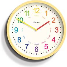 Jones Clocks Kids Analogue Wall Clock Yellow