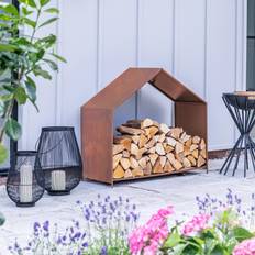Caminetti Ivyline House Outdoor Log Holder Rust