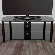 AVF Classic 3 Shelf Black Glass Corner TV Stand