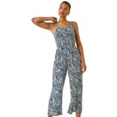 Paisley Jumpsuits & Overaller Roman Print Cropped Jumpsuit - Navy