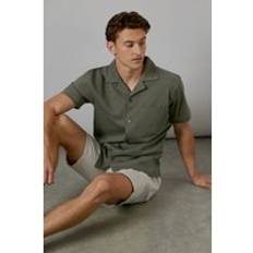 Burton Herr Skjortor Burton Short Sleeve Revere Collar Jersey Shirt - Khaki