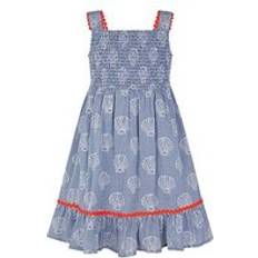 Checkered Children's Clothing Monsoon Gingham Shell Printed Dress - Blue