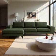Green corner sofa Abakus Direct Venice Corner Left Dark Green Sofa