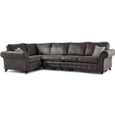 Furnishings For Less UK Charcoal Chesterfield 5 Seater L Shape Corner Sofa
