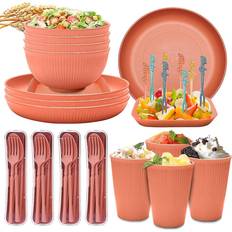 Unbreakable Dinnerware Camping Plates Bowls Dinner Set