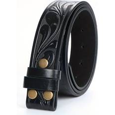 Florals Belts Temu Vintage Western Cowboy Belt Soft Leather Adjustable - Medium