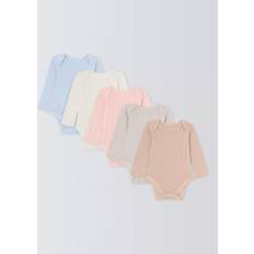 John Lewis Baby Pointelle Long Sleeve Bodysuit - Pink Multi