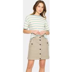 Dame - Kort ærme Sweatere Saint Tropez Likamsz Striped Pullover Sweater - Beige