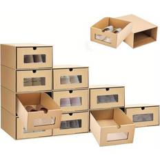 Temu 10pcs Foldable Storage Boxes Shoe Rack